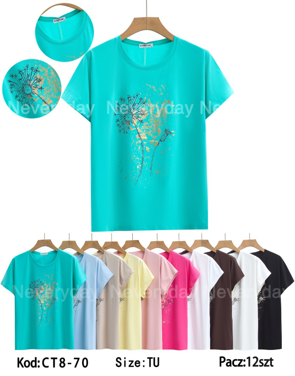 Bluzki damskie Roz Standard, Mix Kolor Paczka 12 szt